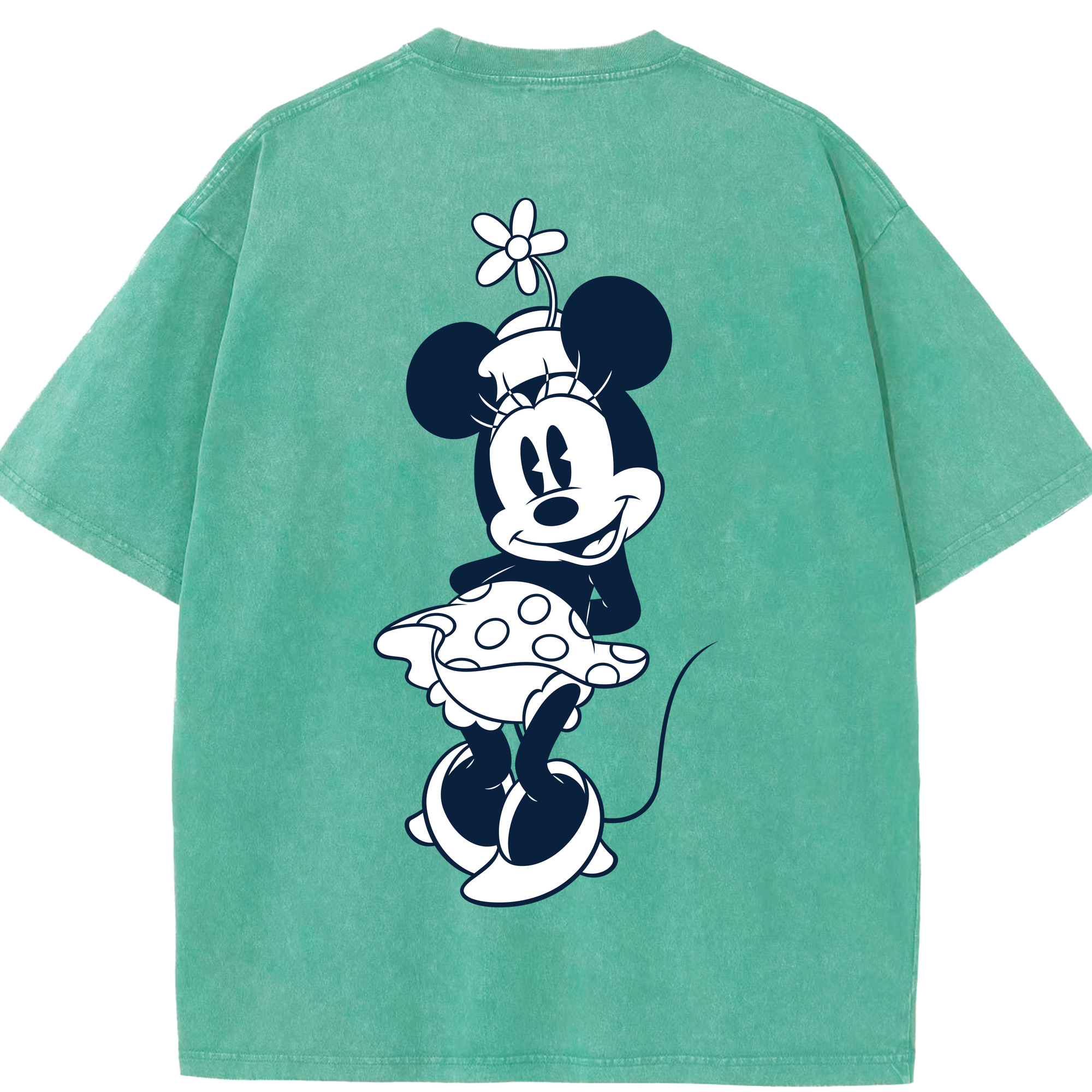 （画像用） ミッキーマウス Mickey Mouse 綿100% ヴィンテージ風 半袖Tシャツ（背面プリント）